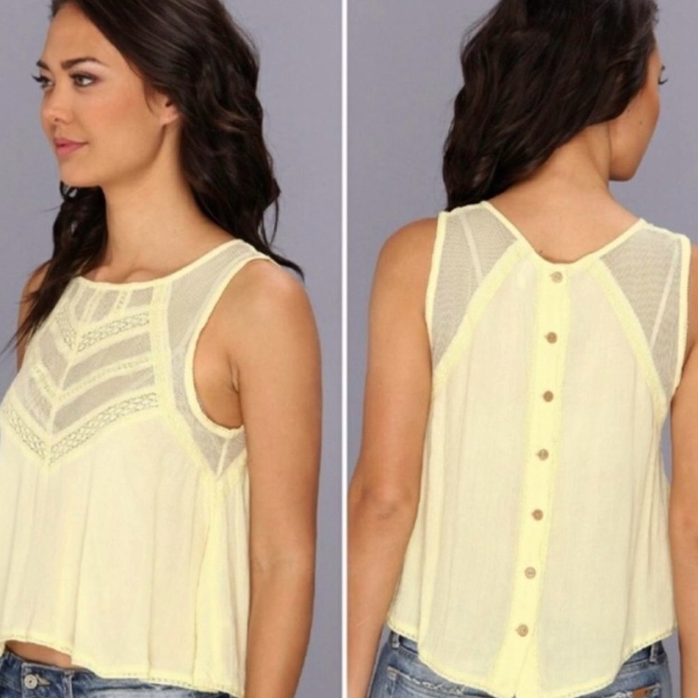Free People Shellshock Yellow Top